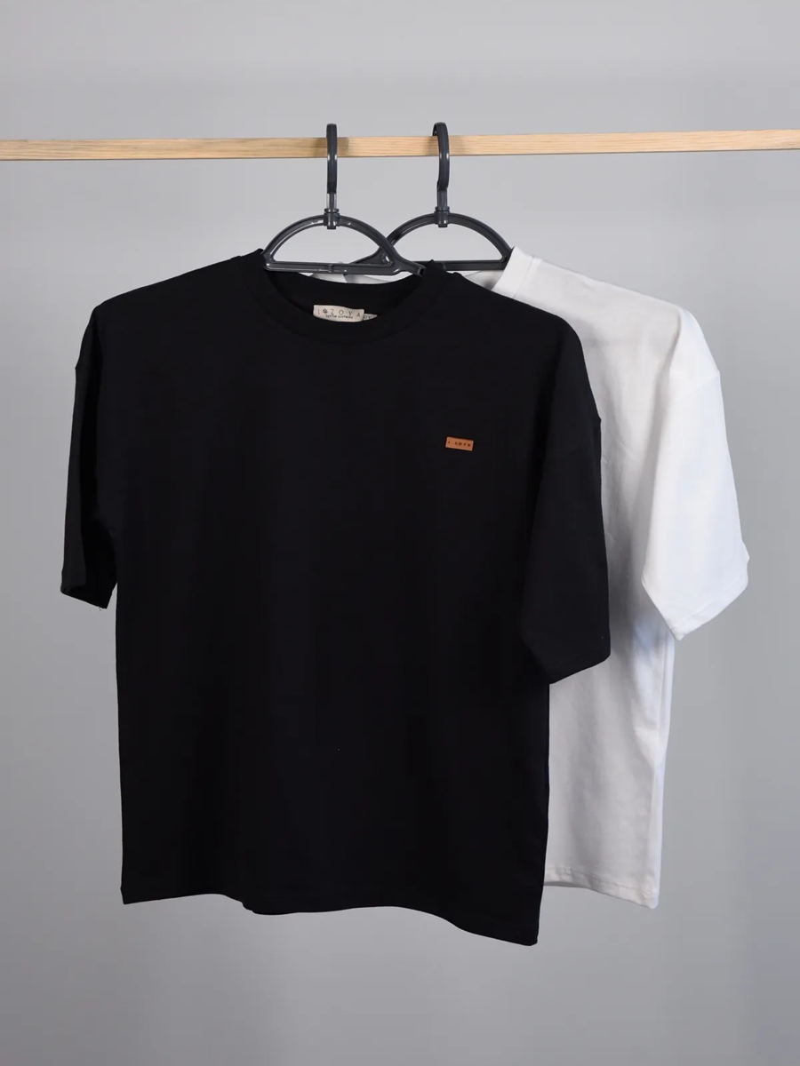 ORGANİK Tshirt Loose Fit / Bol Rahat Kesim 10-16 yaş Siyah - 16 Yaş