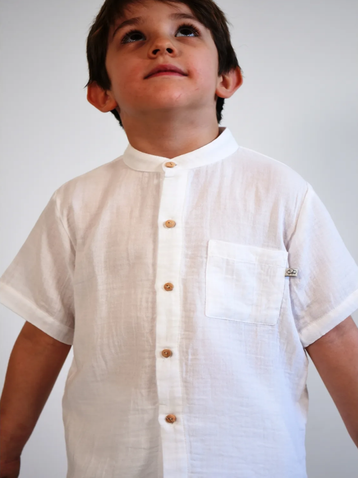 MÜSLİN Hakim Yaka Gömlek ve Şort Takım 2-8 yaş