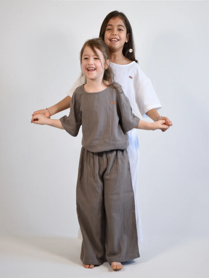 MÜSLİN Oversize  Tshirt ve Pantolon Takım 2-8 yaş