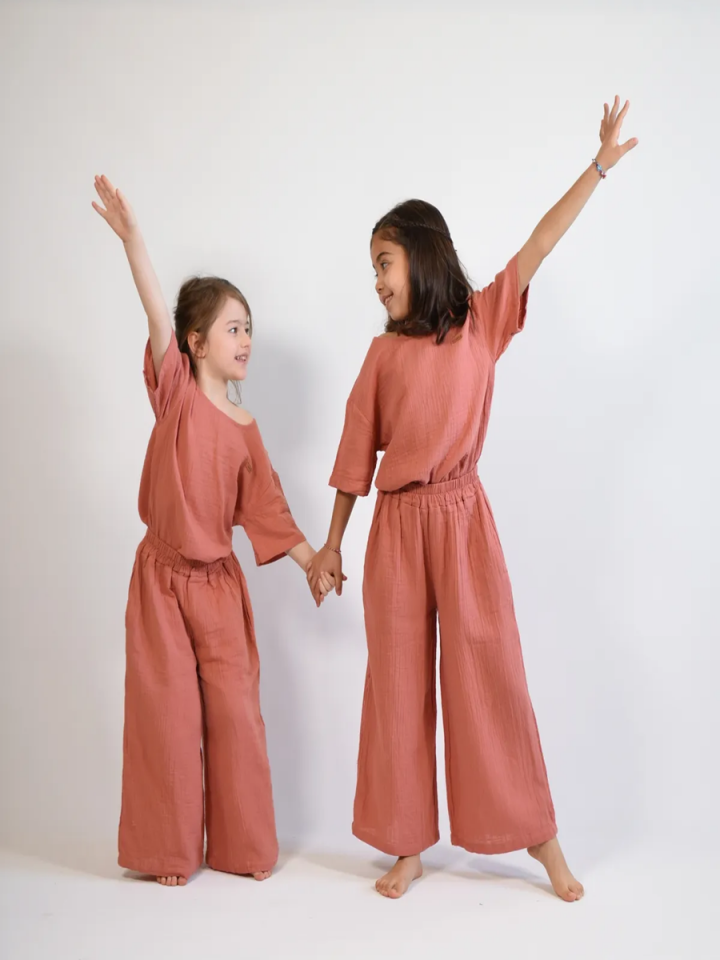 MÜSLİN Oversize  Tshirt ve Pantolon Takım 2-8 yaş