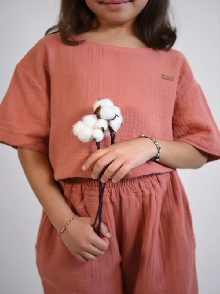 MÜSLİN Oversize  Tshirt ve Pantolon Takım 2-8 yaş