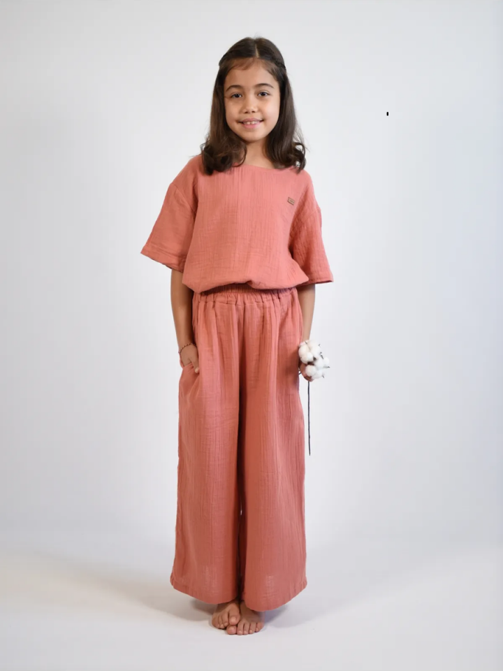 MÜSLİN Oversize  Tshirt ve Pantolon Takım 2-8 yaş