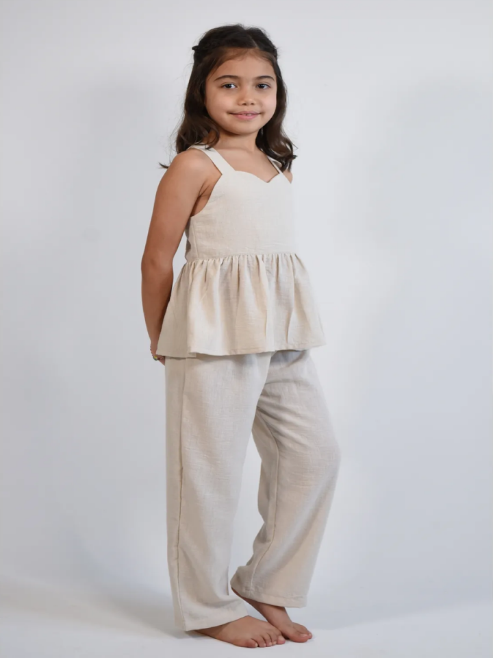 MODAL KETEN Oversize Bluz-Pantolon Takım 2-8 yaş
