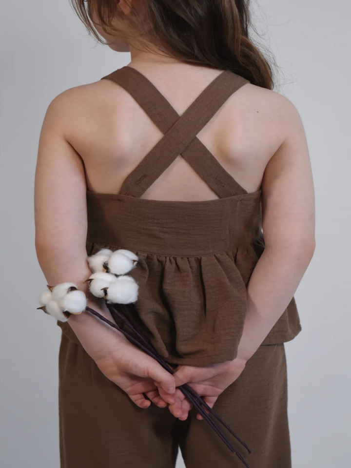 MODAL KETEN Oversize Bluz-Pantolon Takım 2-8 yaş