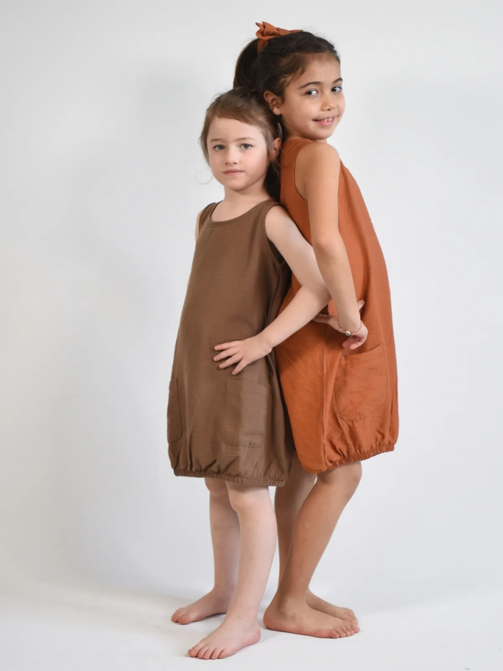 MODAL KETEN OVERSIZE Fermuarlı Elbise 2-8Yaş