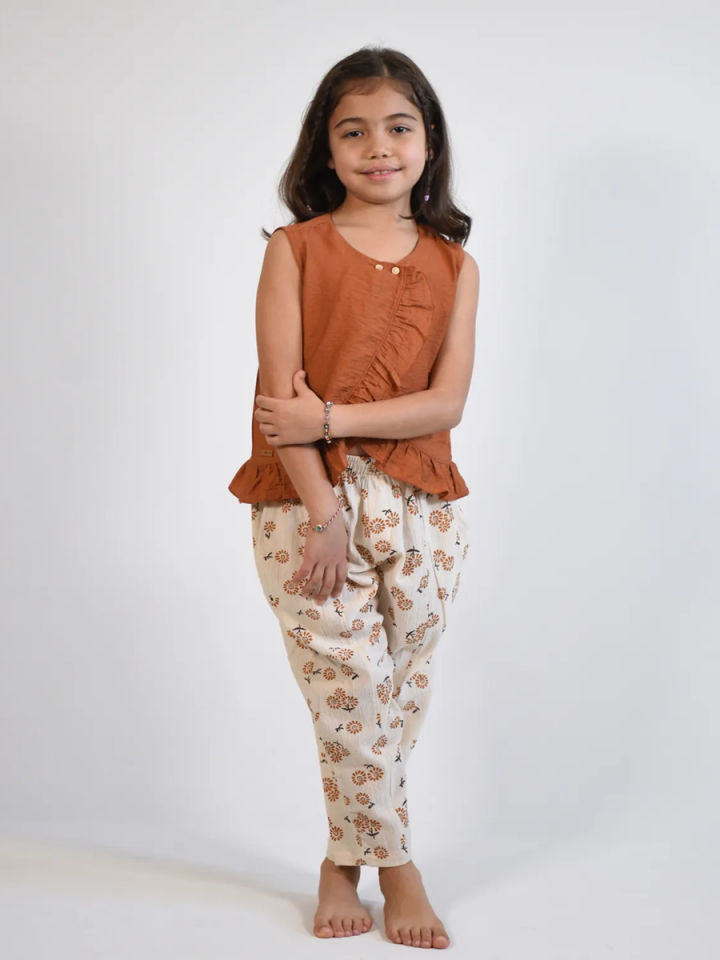 MODAL KETEN Bluz- Şile bezi Oversize Pantolon Takım 2 -8 yaş