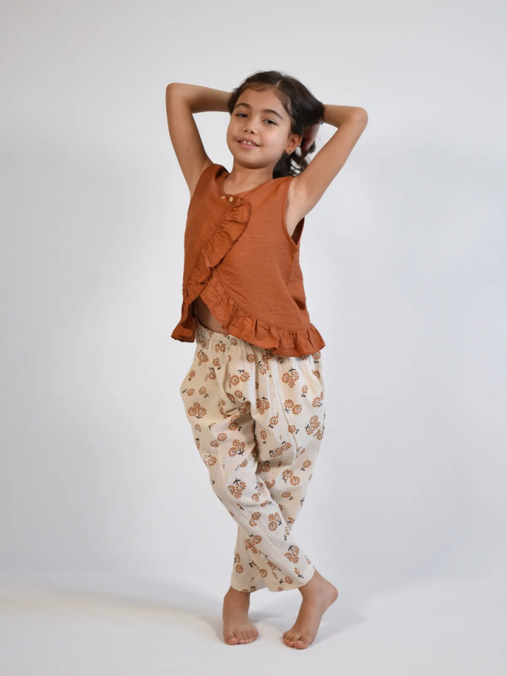 MODAL KETEN Bluz- Şile bezi Oversize Pantolon Takım 2 -8 yaş