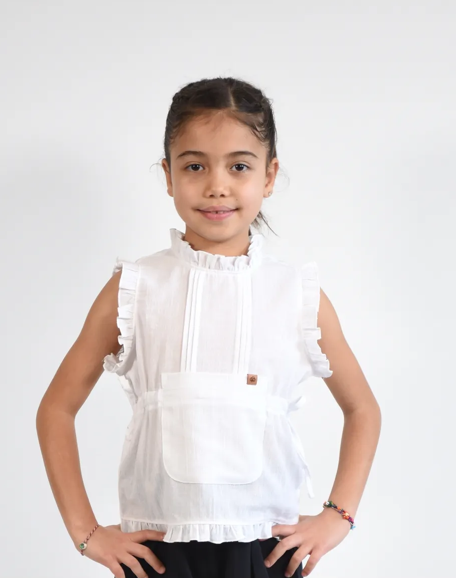 ŞİLE BEZİ Fırfırlı Bluz Oversize 2-8 yaş