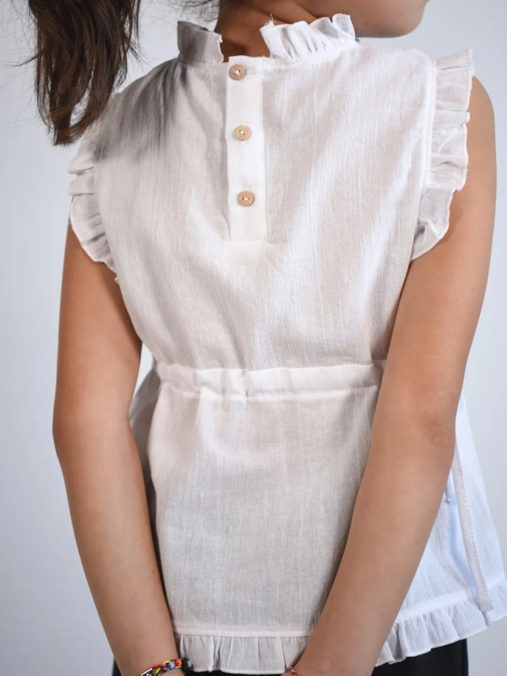 ŞİLE BEZİ Fırfırlı Bluz Oversize 2-8 yaş
