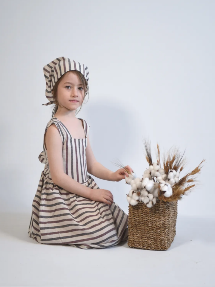 ŞİLE BEZİ OVERSIZE Elbise + Saç bonesi takım 2- 6 Yaş