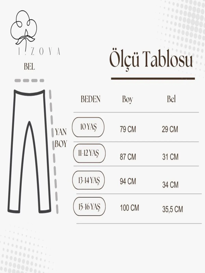 MÜSLİN Pantolon /UNISEX-Rahat Bol kesim 10- 16 Yaş