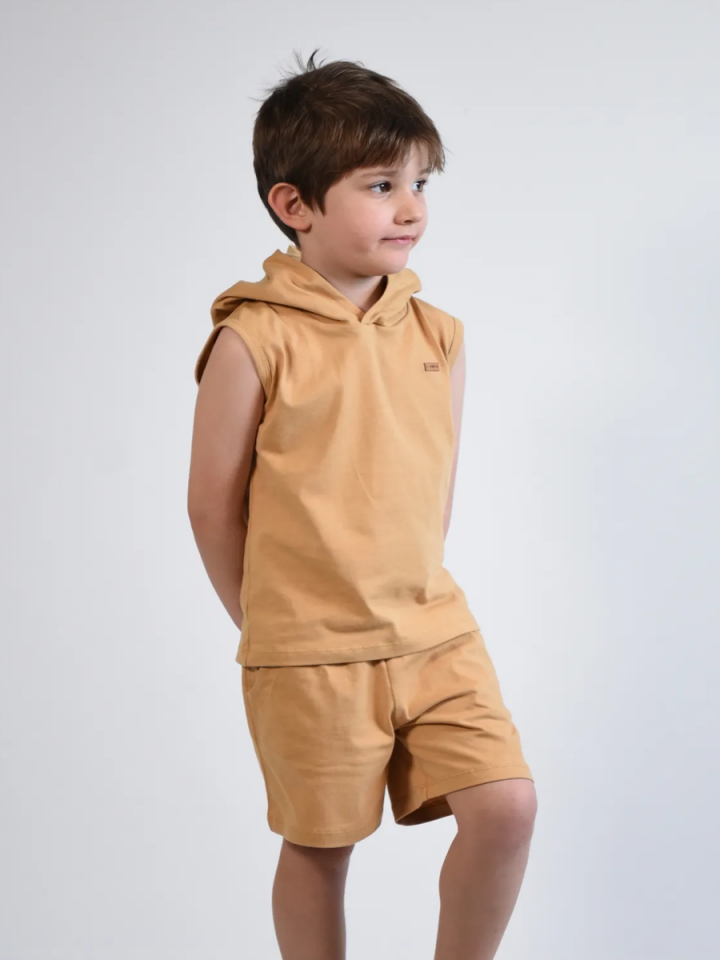 BASIC GROUP Unisex Cocuk Kapşonlu T-shirt Şort Takım 2-8 Yaş