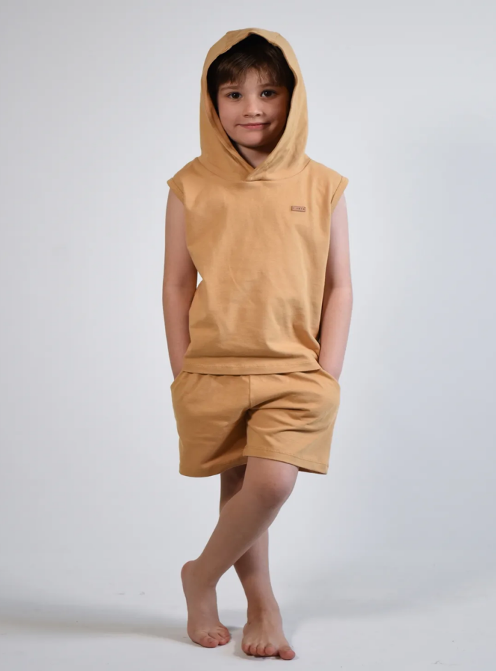 BASIC GROUP Unisex Cocuk Kapşonlu T-shirt Şort Takım 2-8 Yaş