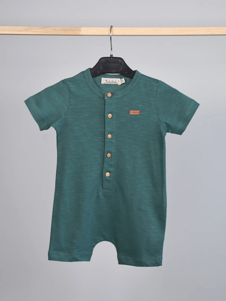 BASIC GROUP Kısa Kol Kısa Paça Tulum Bebek+ Çocuk / Bol Rahat Kesim 9 ay- 4Yaş Yeşil - 12-18 ay