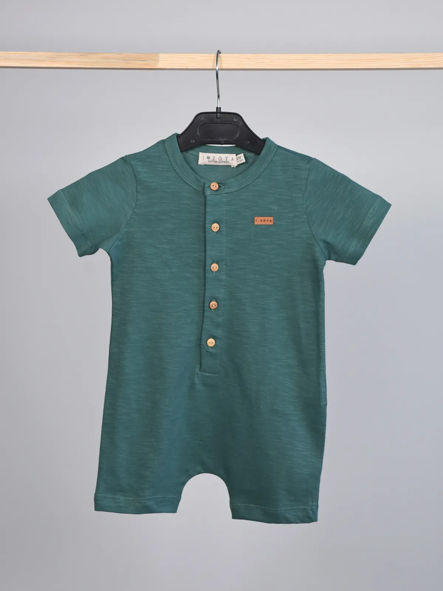 BASIC GROUP Kısa Kol Kısa Paça Tulum Bebek+ Çocuk / Bol Rahat Kesim 9 ay- 4Yaş Yeşil - 18-24 ay