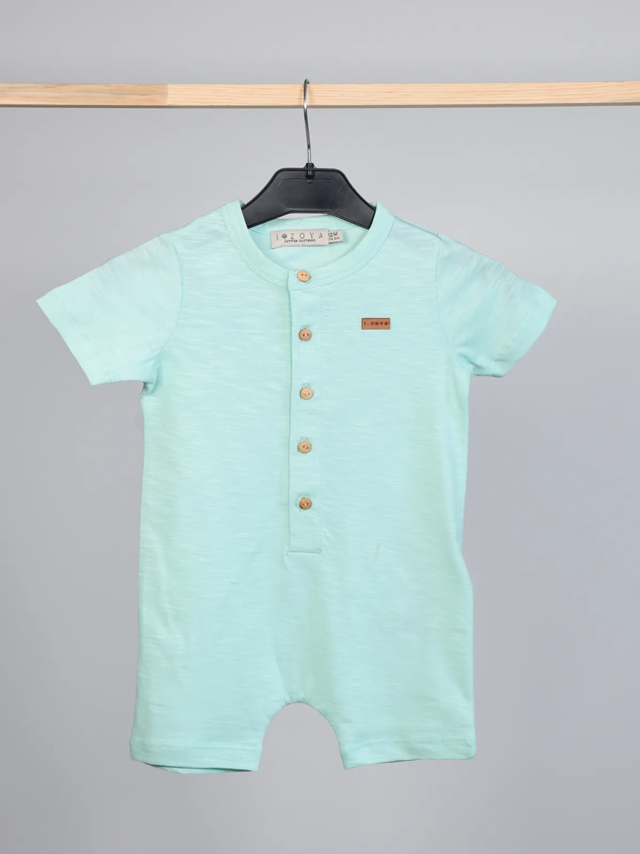 BASIC GROUP Kısa Kol Kısa Paça Tulum Bebek+ Çocuk / Bol Rahat Kesim 9 ay- 4Yaş Su Yeşili - 18-24 ay