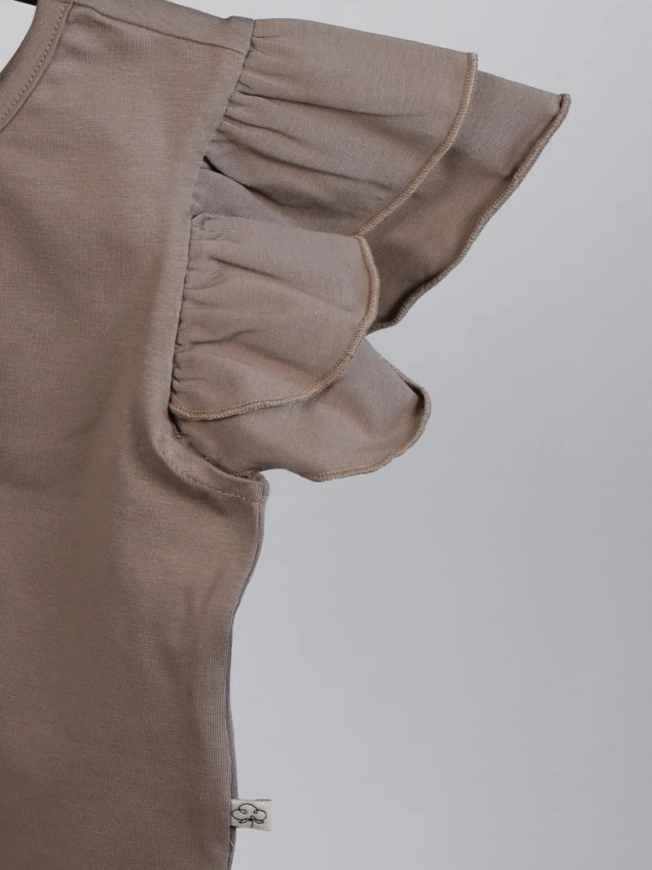 BASIC GROUP Kız çocuk CROP Tshirt / Fırfırlı Kol 2-8 yaş