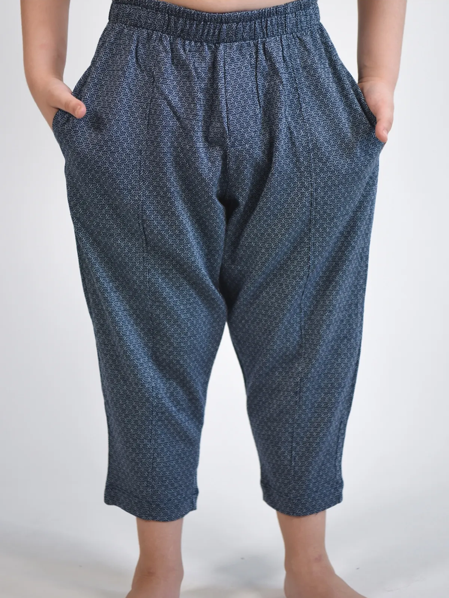 BASIC GROUP Çocuk Indigo desenli Carrot Pantolon ( %100 Pamuk ) 2- 8Yaş