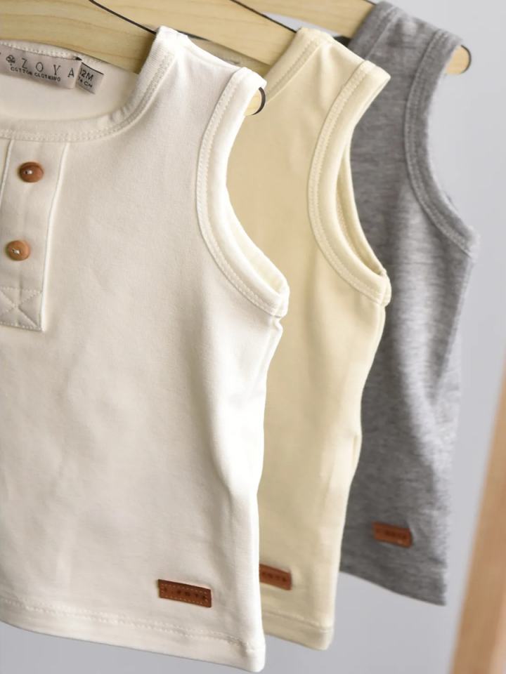 BASIC GROUP UNISEX Bebek+Çocuk Atlet Pamuk Elastanlı / Kolsuz 9 ay-4 yaş