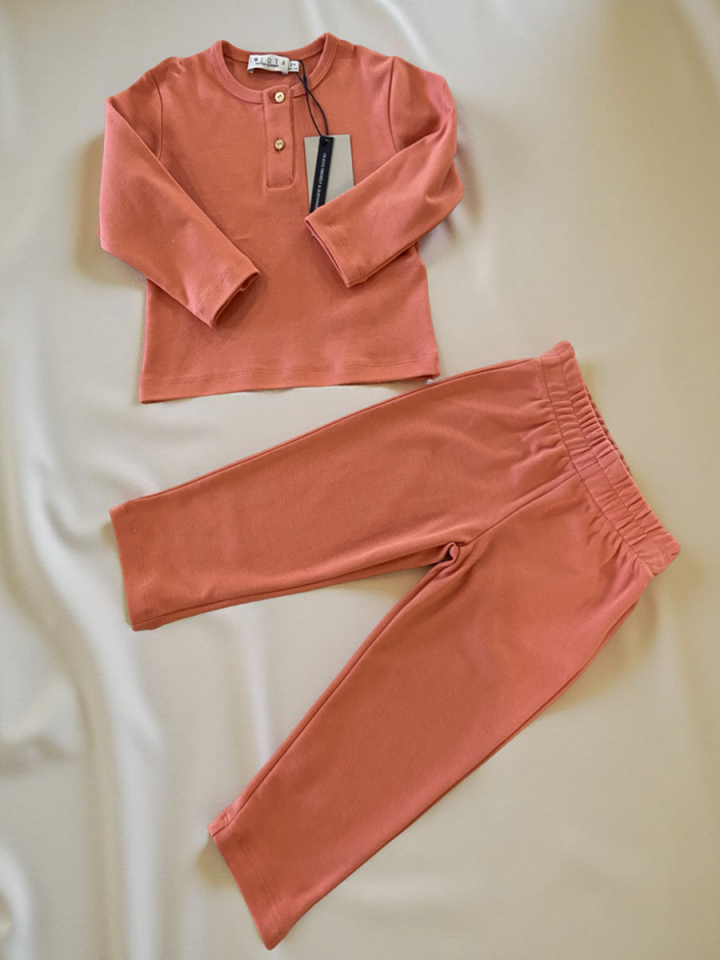 BASIC GROUP ORGANİK %100 Pamuklu Unisex UZUN KOLLU Pijama Takımı 2-10 yaş